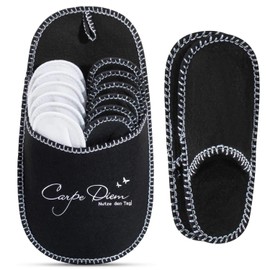 ONVAYA ABS Guest Slippers Carpe Diem | Set of 6 | Slippers | Slippers | Guest Slippers | Felt, Carpe Diem Black