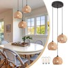 3-Light Mini Hemp Rope Woven Pendant Light Kitchen Island,3 Dome