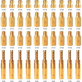 40PCS Carburetor Main Jet Slow Pilot Jet Kit for PWK Keihin OKO CVK Crab,Replace #SCL-2018090002-ZH-T-01/02 SCL-2018090001/03-ZH-T-01