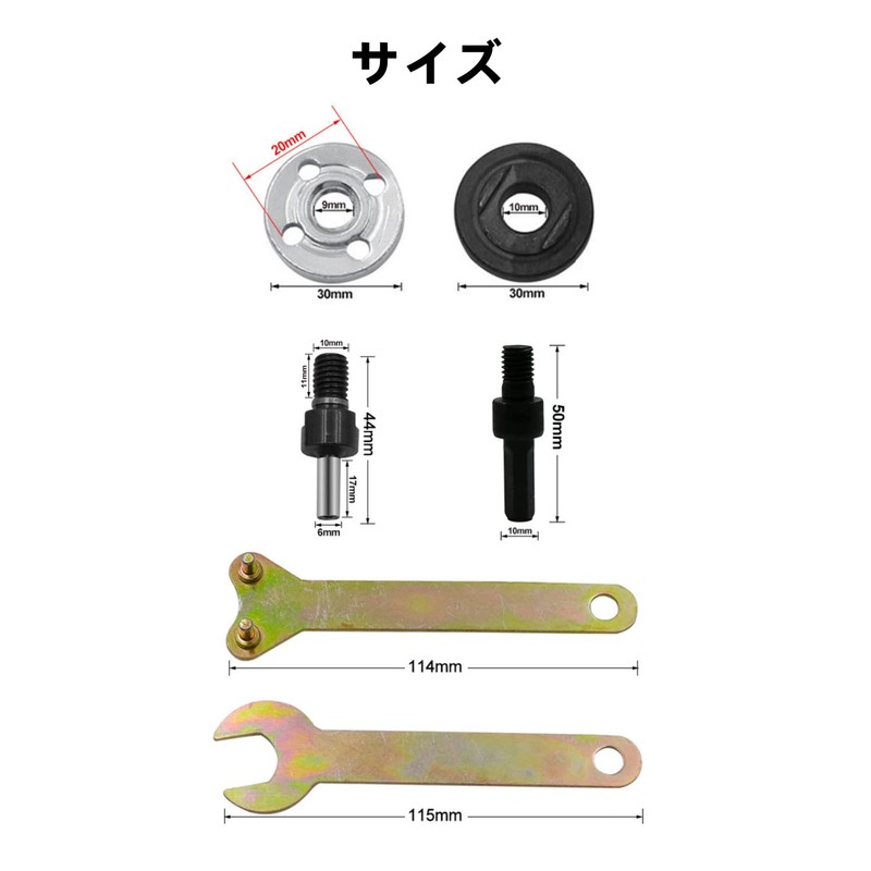 YFFSFDC Angle Grinder Attachment, 10 Pcs Replacement Tool Wrench Grinder