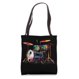 Colorful Drum Set - Vintage Drums Drummer Drum Music Lover Tote Bag