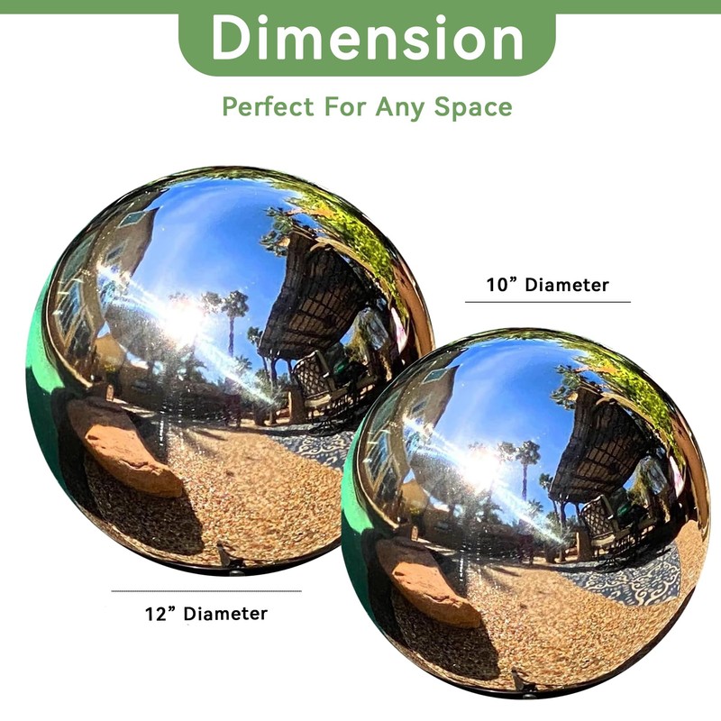 Lily's Home Gazing Globe Mirror Ball in Silver Stainless Steel