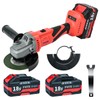 FIITE Cordless Angle Grinde，21V Battery Grinder Tool，with 2 5.0Ah Batteries，Slide