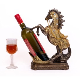 Beautiful Horse Wine Bottle Holder Animal Figurine Wine Cabinet Countertop Decor Decorations Gifts for Wine Lovers, Tabletop Wine Rack Display Stand Home Kitchen Gift