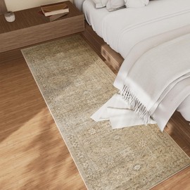 Washable Kitchen Rug Runners for hallways: 2'x 6' Non Slip Runner Rugs with Rubber Backed Stain Resistant Boho Floor Rug Soft Carpet Runner for Indoor Entryway Bedroom Bedside Laundry Room