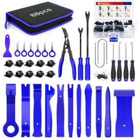 Nilight Trim Removal Tool 88Pcs, Auto Push Pin Bumper Retainer Clip Set Fastener Terminal Remover Tool Adhesive Cable Clips Kit Car Panel Radio Removal Auto Clip Pliers, 2 Years Warranty