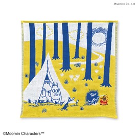 JIKAN STYLE Moomin Hankachi Handkerchief, Triple Gauze Handkerchief, Gift, Kindergarten Entrance, Graduation, Celebration, Camping, Approx. 9.8 x 9.8 inches (25 x 25 cm), 05878 (Camping)