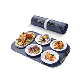 SINOPUREN Electric Food Warming Mat - Fast Heating Silicone Warming Tray, Portable & Roll-Up Design, Waterproof, Perfect for Parties, Buffets, Home & Travel