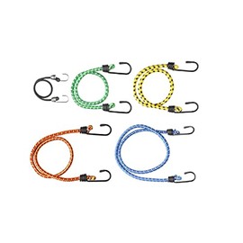 Connex DY270616 Luggage Tensioner Set 10 Pieces - 5 Lengths: 250 mm, 450 mm, 500 mm, 600 mm and 750 mm - Steel Hooks with PVC Coating - Stretchy and Tear-Resistant / Elastic Strap with 2 Hooks /