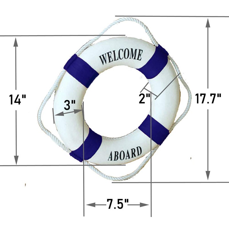 MorroMorn Lifebuoy Wall Hanging Decor - Welcome Aboard Mediterranean Style