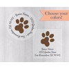 Paw Print Transparent Return Address Labels, Dog Lover Address Stickers