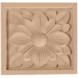 Ekena Millwork ROS03X03DGCH Medium Dogwood Flower Rosette, 3 1/2" X 3 1/2" X 3/4", Cherry