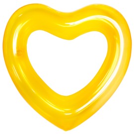 Heart Pool Float for kids,Kid pool floats, Water Fun Beach Party Toys for Kids，Birthday scene layout props. （18 in,Transparent yellow）
