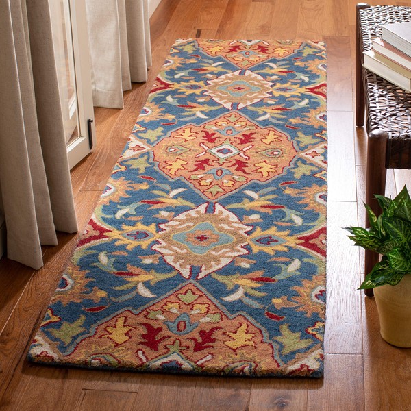 Safavieh Heritage Collection HG653A Handcrafted Traditional Camel and Blue Premium