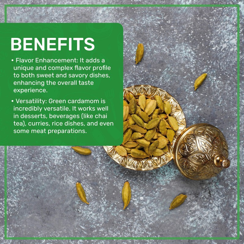 Jiva Organic Green Cardamom Pods Whole - Non-GMO, Premium Quality,