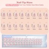 Pink French Gel Nail Tips, OPkssnails 150pcs Short Square Soft