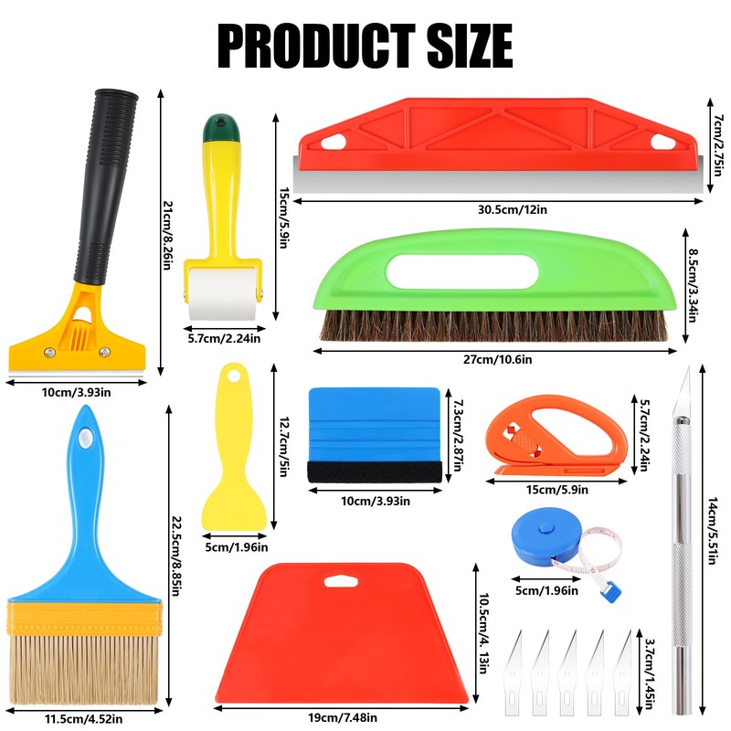 16 Piece Wallpaper Smoothing Tool Set, Wallpaper Tools Including Pressing