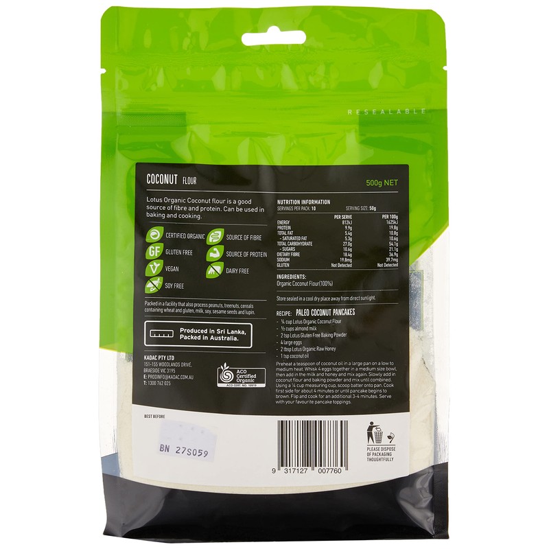 Lotus Organic Coconut Flour, 500 g