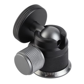 Aluminum Alloy Ball Head 360 Degree Rotation 180 Degree Folding Dual U Shape Slot 1/4in Mount Tripod Ball Head