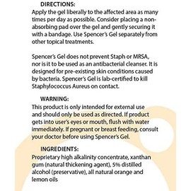 Spencer's Gel Spencer's Gel Alkaline Formula (4 oz) - lab-Certified to Kill Staph aureus on Skin Contact