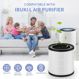 Maf-03 H13 Replacement Filter for IBUKI L MAF-03 Air Cleaner Purifier, 3 Stage Filtration with Pre-filter, HEPA, and Activated Carbon, 1 Pack