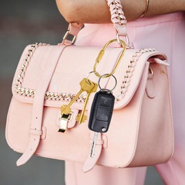 TKYZMS 4-Piece Brass Screw Lock Keychain Set,Gold Carabiner Key Rings,Universal Key Fob Holder for Men & Women - Perfect for Hanging Crafts and Various Keys