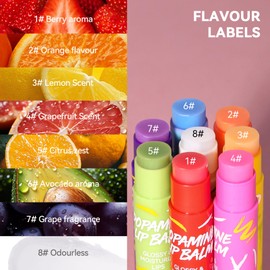 EnMart 8 Pack Fruit Flavored Lip Balm - Moisturizing Natural Chapstick Bulk for Dry, Cracked Lips, Long-Lasting Lip Smacker in Assorted Fruit Flavors