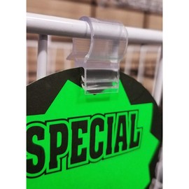 STORE FIXTURES DIRECT Sign Holder, 50 Pack, Plastic, Fits Wire Baskets & Shelving Up to 3/8" Diameter