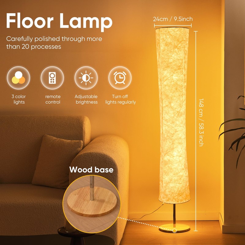 58 inch Simple Design Morden Soft Light Floor Lamp 3