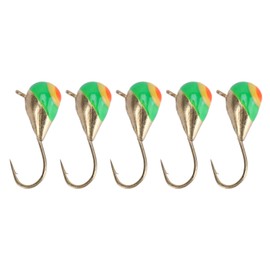 5PCS Ice Fishing Hooks High Carbon Fishing Jig Lures Set Outdoor Winter Fishing Gears for Freshwater Seawater 5MM