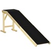 74" Natural Wooden Dog Ramp for Bed, Non-Slip Pet Ramp