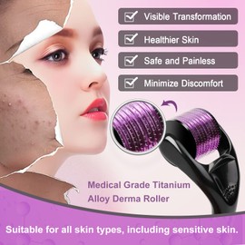 Derma Roller Needles 1.0 mm 540 Titanium Micro Needles for Face, Derma Roller Beard Hair and Scars Face Roller Derma Rolling Skin Roller for Home Use