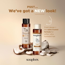 Soapbox Shampoo and Conditioner Set with Coconut Oil, Jojoba Oil, Aloe and Shea Butter to Moisturize and Nourish for All Hair Types, 16 Ounces Each (Pack of 2) | Soapbox