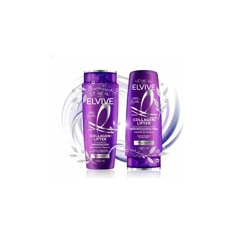 Shampoo L'oréal Elvive Collagen Engrosador Pack 2 Piezas