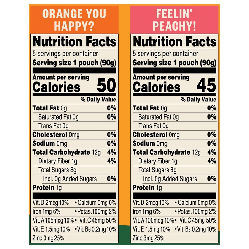 Tree Top Fruit & Veggie Variety Pack Orange & Peach