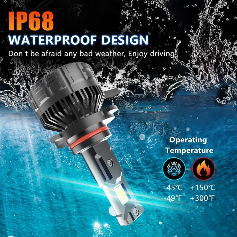 Litampo 9006/HB4 LED Bulb Combo, 120W 25000 LM 800% Super