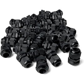 20 PCS 1/2" NPT Nylon Cable Gland Joints with Gaskets, IP68 Adjustable Lock Nut Strain Relief Cord Grip Waterproof Cable Glands