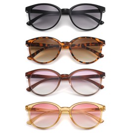 MODFANS Women Reading Glasses Men 4 Pack Sunglasses Readers Women Large Outdoor Blue Light Blocking Reading Glasses Anti Glare UV Filter Spring Hinge(Magnifying 0.5-Not Bifocals)