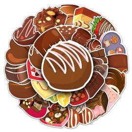 Chocolate Stickers |50Pcs Chocolate Waterproof Vinyl Decals for Bike Water Bottles Laptop Bicycle Refrigerator Cup Luggage Computer Mobile Phone Skateboard Decor
