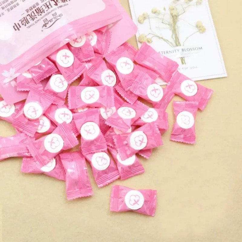 Set 50 Piezas Toalla Comprimida Compacta Limpieza Facial