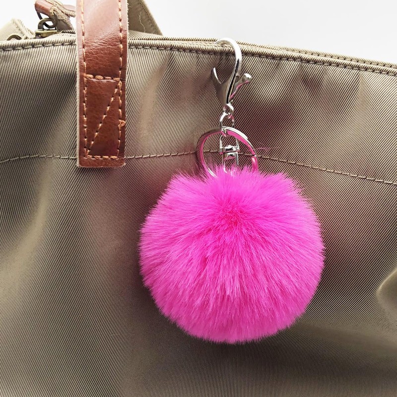 Sqzrpomddy Keychain Key Holder Cute Fluffy Key Ring Bag Dangle
