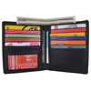 MARSHAL Mens RFID Blocking Bifold Hipster Hunter Leather Euro Credit