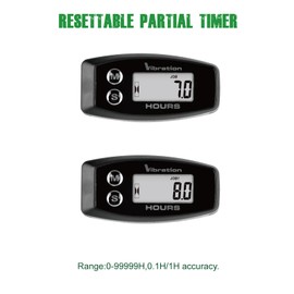 Yooreal Vibration Hour Meter,User Shutdown Waterproof for Gas/Diesel/Electric Motor Generator Compressor Motorcycle Snowblower Trailer Motor Grader Pressure Washer