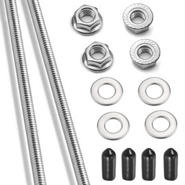 Apalie 2Pcs M6x250mm Fully Threaded Rod 304 Stainless Steel Long Threaded Screw with Lock Nuts, Flat Washer & Rubber End Caps for Anchor Bolts Clamps Hangers U-Bolts