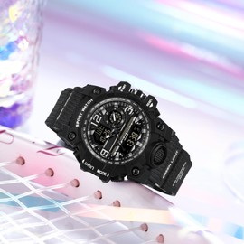 findtime Women's Sport Watch Digital Waterproof Watches Military Watches Analog Outdoor Wrist Watch LED Luminous Alarm Stopwatch Dual Time Wristwatches