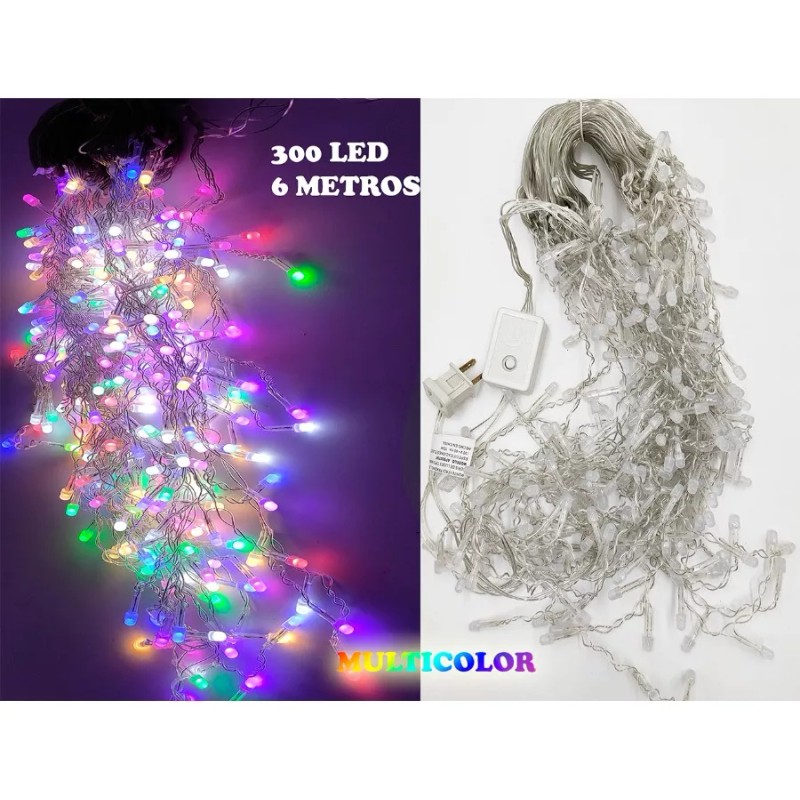 Haoming Cascada Led Navideña V8 300 Led Luces Serie Mágica