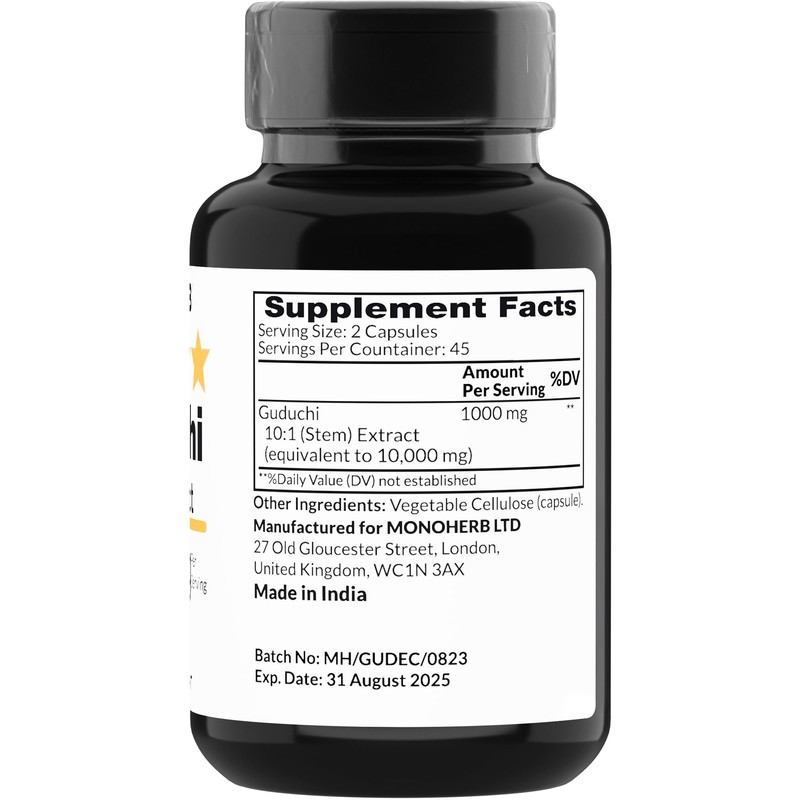 MONOHERB Guduchi Extract 1000 mg - 90 Vegetarian Capsules