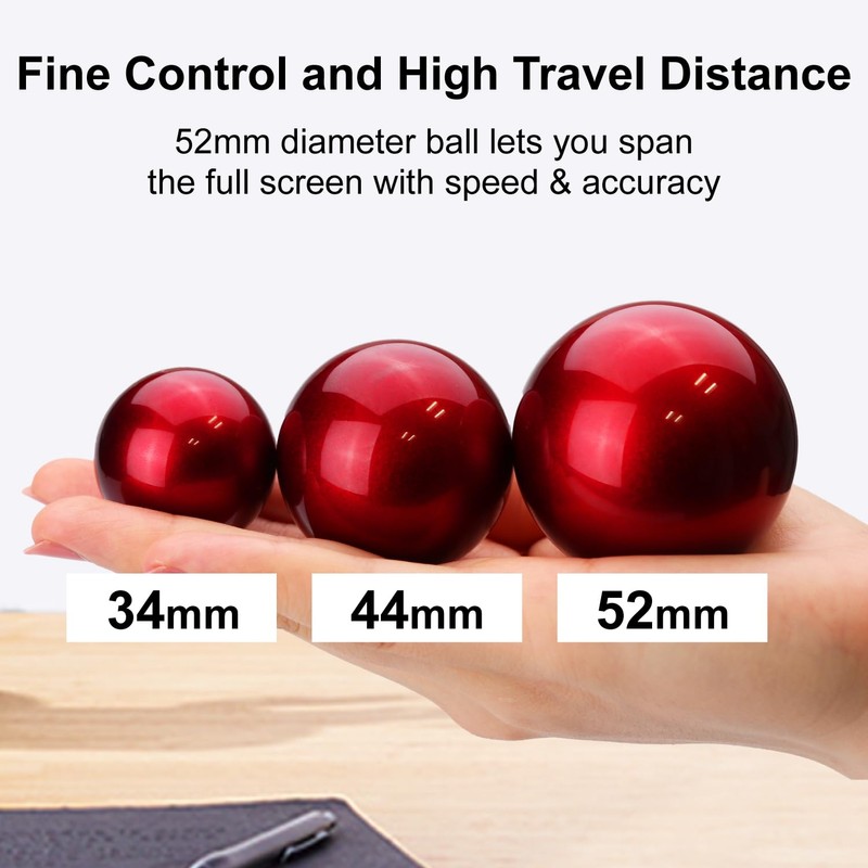 ELECOM HUGE Trackball Mouse, Wired, Finger-Operated, 8-Button Function, Palm Rest