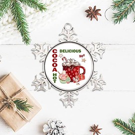 DOREENABE Metal Snowflake Christmas Ornaments Christmas Candy Cane Christmas Tree Ornaments Home Decoratio Sweets Holiday Treats Snowflakes Ornaments for New Year's Christmas Winter Party Decoration