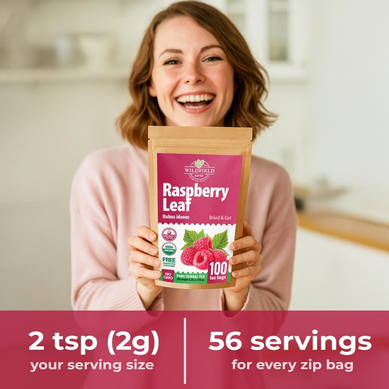 100 Bags Raspberry Leaf Tea Rasberry Leaf Herbs (Rubus Idaeus